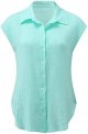 Womens Button Down Cotton Linen Shirts V Neck Roll Up Short Sleeve Blouses Loose Collared Shirt Casual Work Tops