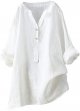 Women Shirts Summer Tunics V Neck Shirts Solid Color Casual Long Sleeve Shirts Massage Shirts