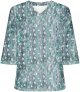 Women Fashion Casual Print 3/4 Sleeve Shirt Blouse V Neck Loose Top Long Sleeve Blouse Women Work