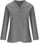 Loose Button Down Shirts for Women Fall Trendy Solid Tunic Tops Daily Casual Going Out 3/4 Sleeve V Neck Blouses