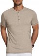 Men's Shirts Short Sleeve Casual Basic Tee Summer Button Soild T Shirts