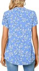 Womens Summer Tops Notch V Neck Tunic Tops Petal Short Sleeve Loose Work Blouse Tshirts