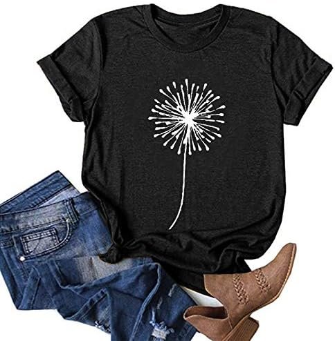 Printing Casual Short Women Tops O-Neck Sleeves T-Shirt Blouse Loose Women's Blouse Leggings Top