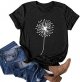 Printing Casual Short Women Tops O-Neck Sleeves T-Shirt Blouse Loose Women's Blouse Leggings Top
