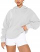 Women's Basic Long Sleeve Hoodies Relaxed Fitted Sweatshirts Oversized Pullover Tops with Pocket