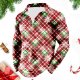 Men Christmas Printed Half Zip Stand Up Collar Long Sleeved T Shirt Long Sleeve Yoga Top