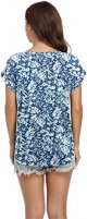 Women's Summer Casual Rolled Cuff Zip Half Placket Chiffon Short Sleeve Top Blouses